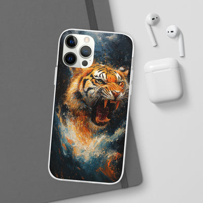 Fierce Tiger IPhone & Samsung Flexi Case - Durable Protection for Animal Lovers