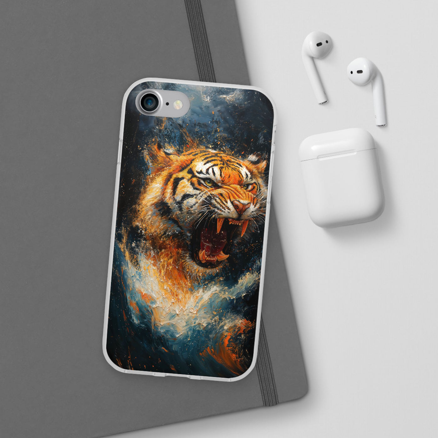 Fierce Tiger IPhone & Samsung Flexi Case - Durable Protection for Animal Lovers