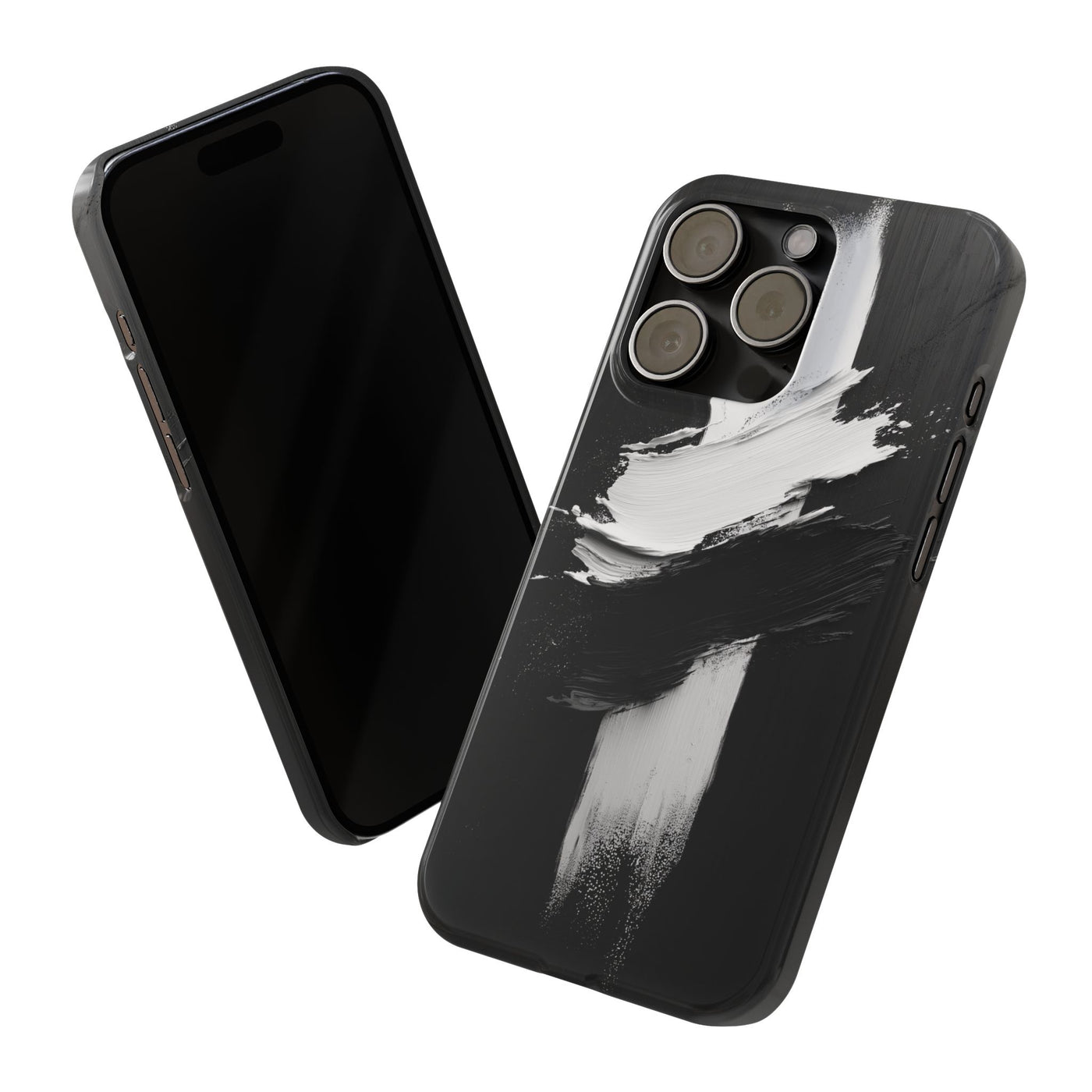 Abstract Black & White Slim IPhone Case - Modern Minimalist Design