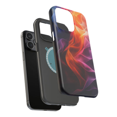 Vibrant MagSafe® Tough Case for iPhone - Abstract Flame Design, Durable & Stylish Protection