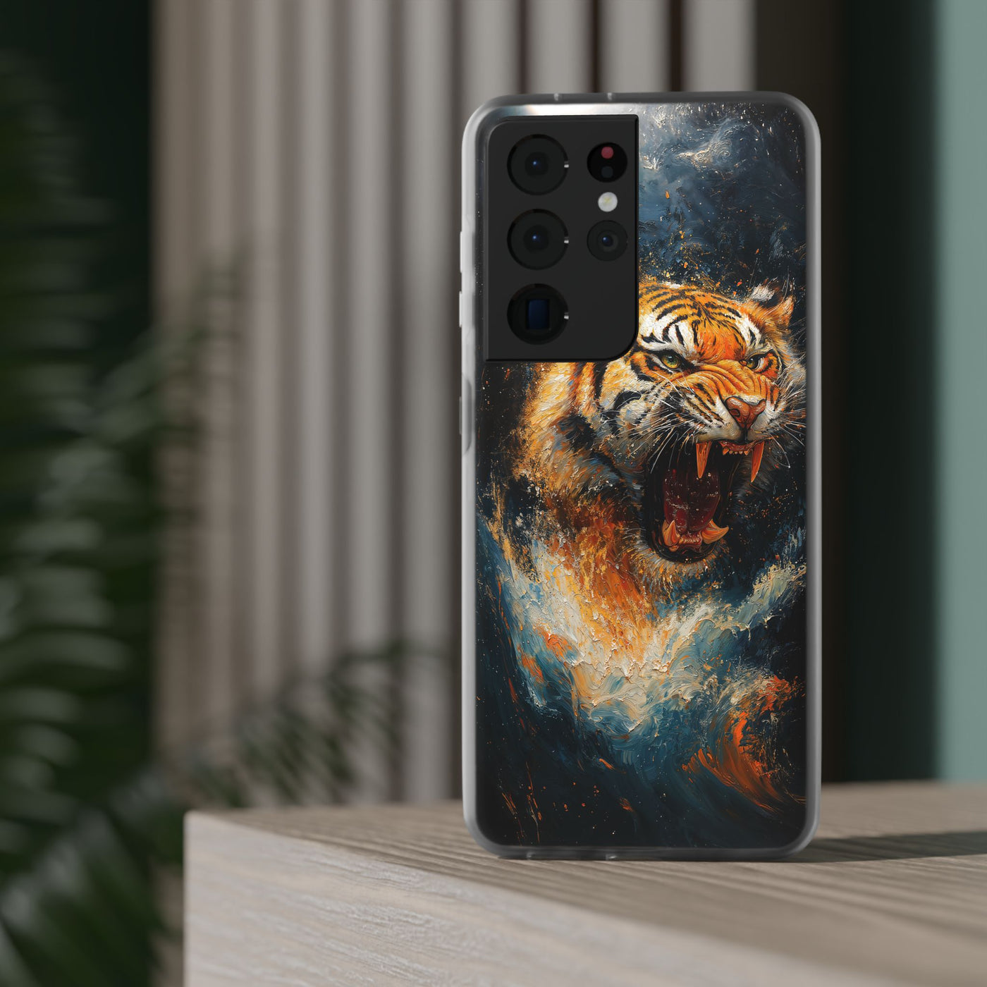 Fierce Tiger IPhone & Samsung Flexi Case - Durable Protection for Animal Lovers