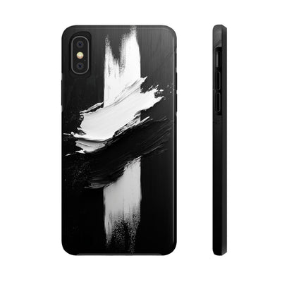 Abstract Black and White Tough IPhone & Samsung Case - Stylish Protection for Your Device