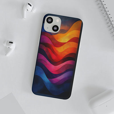 Abstract Waves IPhone & Samsung Flexi Case - Colorful Protective Phone Cover for Art Lovers