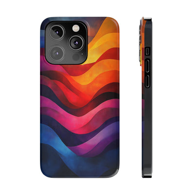 Vibrant Waves Slim IPhone Case - Colorful Abstract Design for Trendy Style