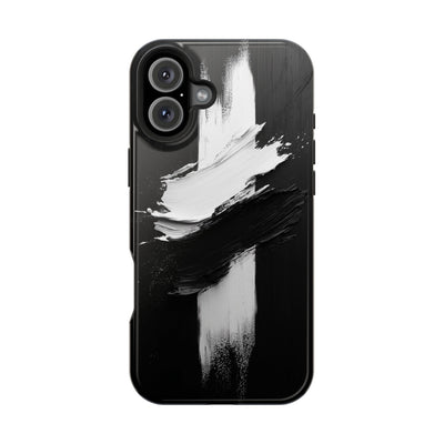 Artistic MagSafe® Tough Case for iPhone - Modern Black and White Design