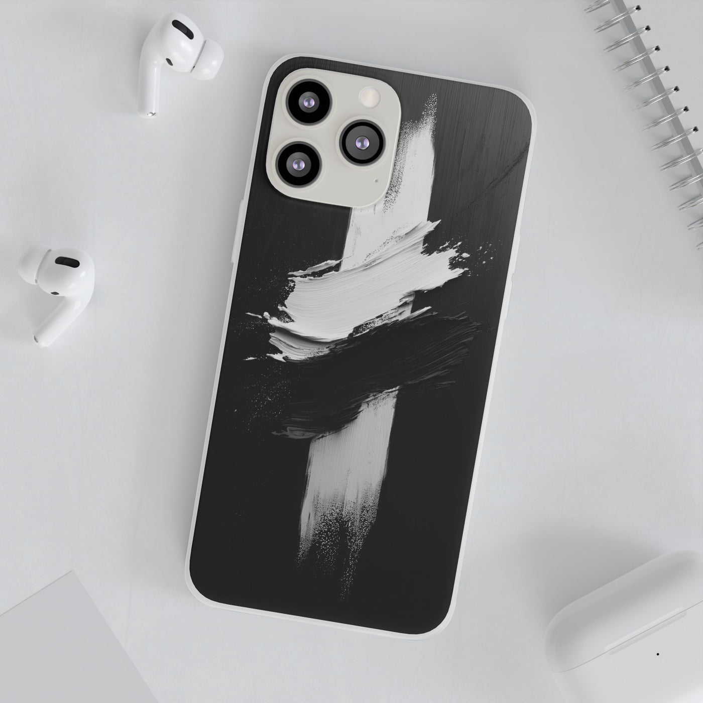 Modern Artistic IPhone & Samsung Flexi Case | Stylish Black & White Phone Cover