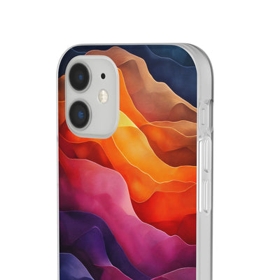 Vibrant Abstract IPhone & Samsung Flexi Case - Colorful Wave Design for Phone Protection