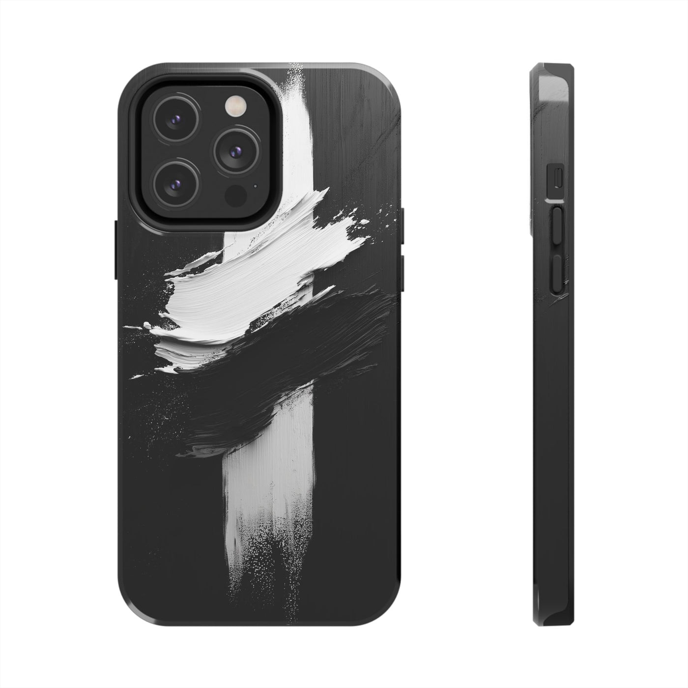 Abstract Black and White Tough IPhone & Samsung Case - Stylish Protection for Your Device