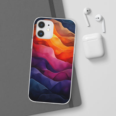 Vibrant Abstract IPhone & Samsung Flexi Case - Colorful Wave Design for Phone Protection