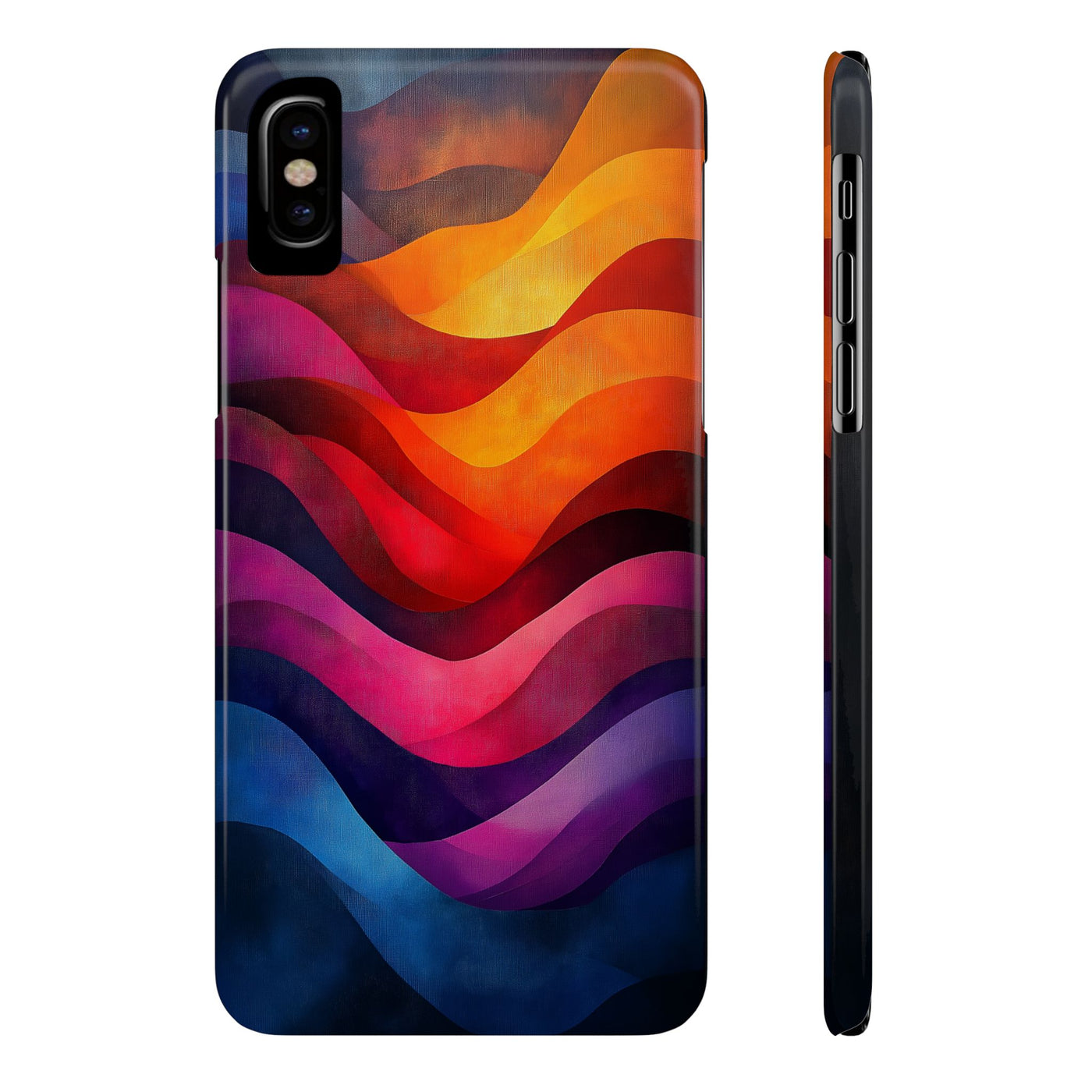 Vibrant Waves Slim IPhone Case - Colorful Abstract Design for Trendy Style