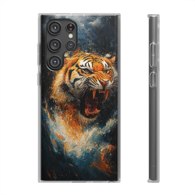 Fierce Tiger IPhone & Samsung Flexi Case - Durable Protection for Animal Lovers