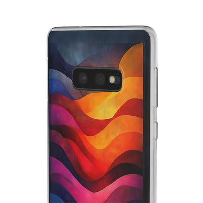 Abstract Waves IPhone & Samsung Flexi Case - Colorful Protective Phone Cover for Art Lovers