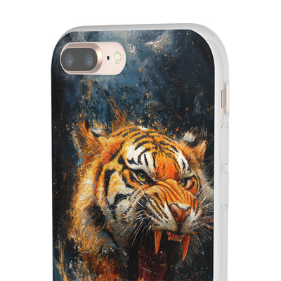 Fierce Tiger IPhone & Samsung Flexi Case - Durable Protection for Animal Lovers