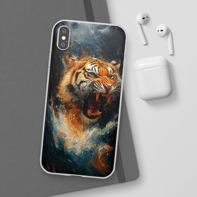 Fierce Tiger IPhone & Samsung Flexi Case - Durable Protection for Animal Lovers