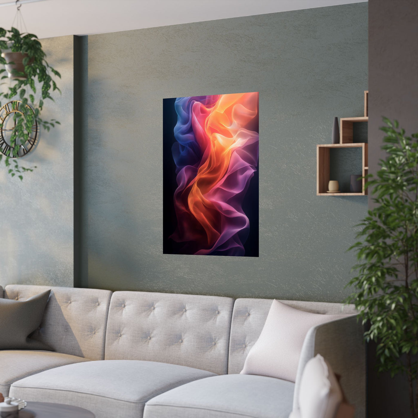 Vibrant Satin Print Poster - Colorful Abstract Wall Art