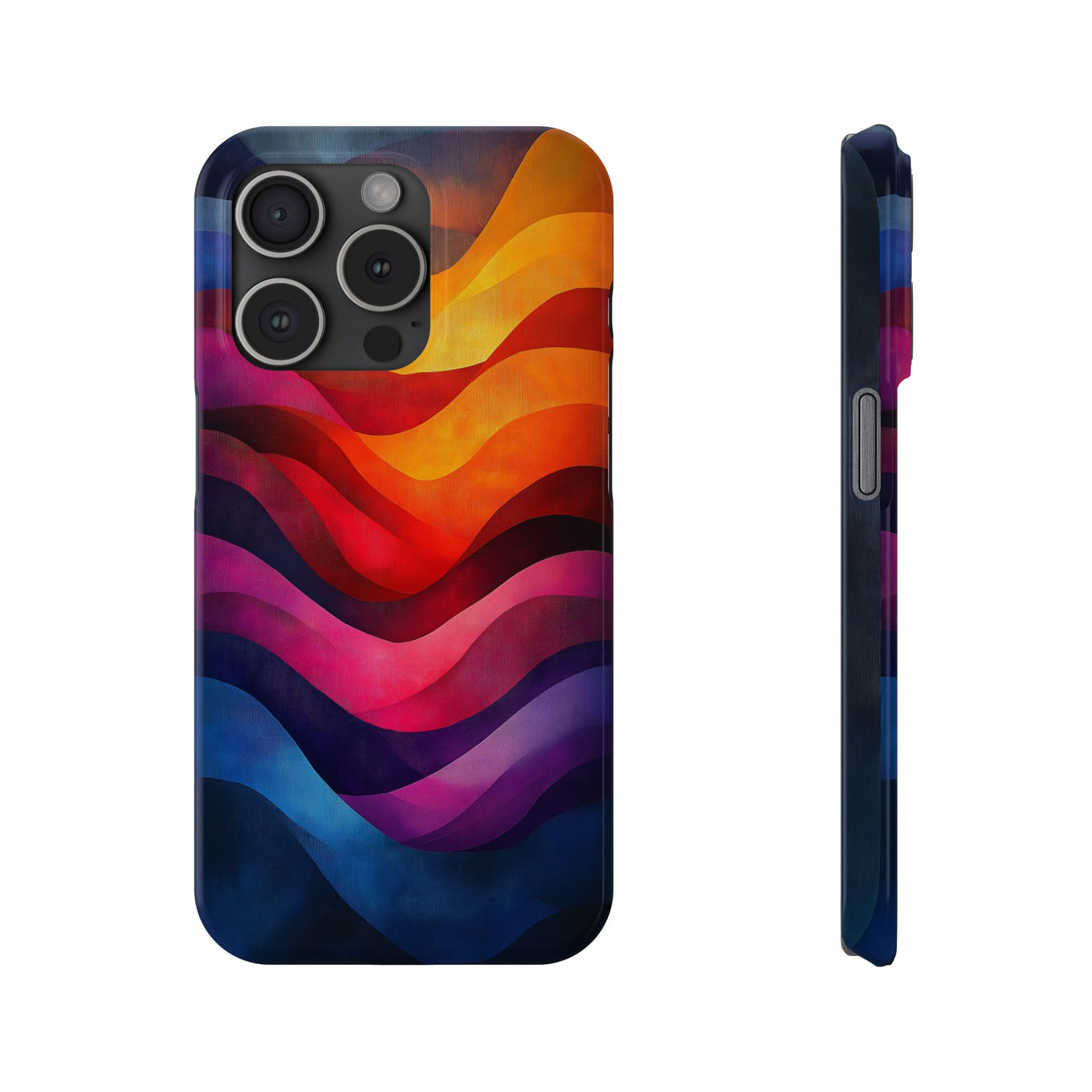 Vibrant Waves Slim IPhone Case - Colorful Abstract Design for Trendy Style