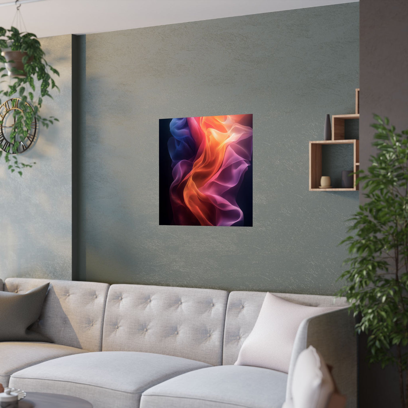 Vibrant Satin Print Poster - Colorful Abstract Wall Art