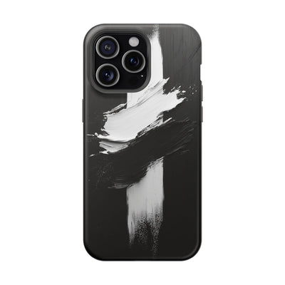 Artistic MagSafe® Tough Case for iPhone - Modern Black and White Design