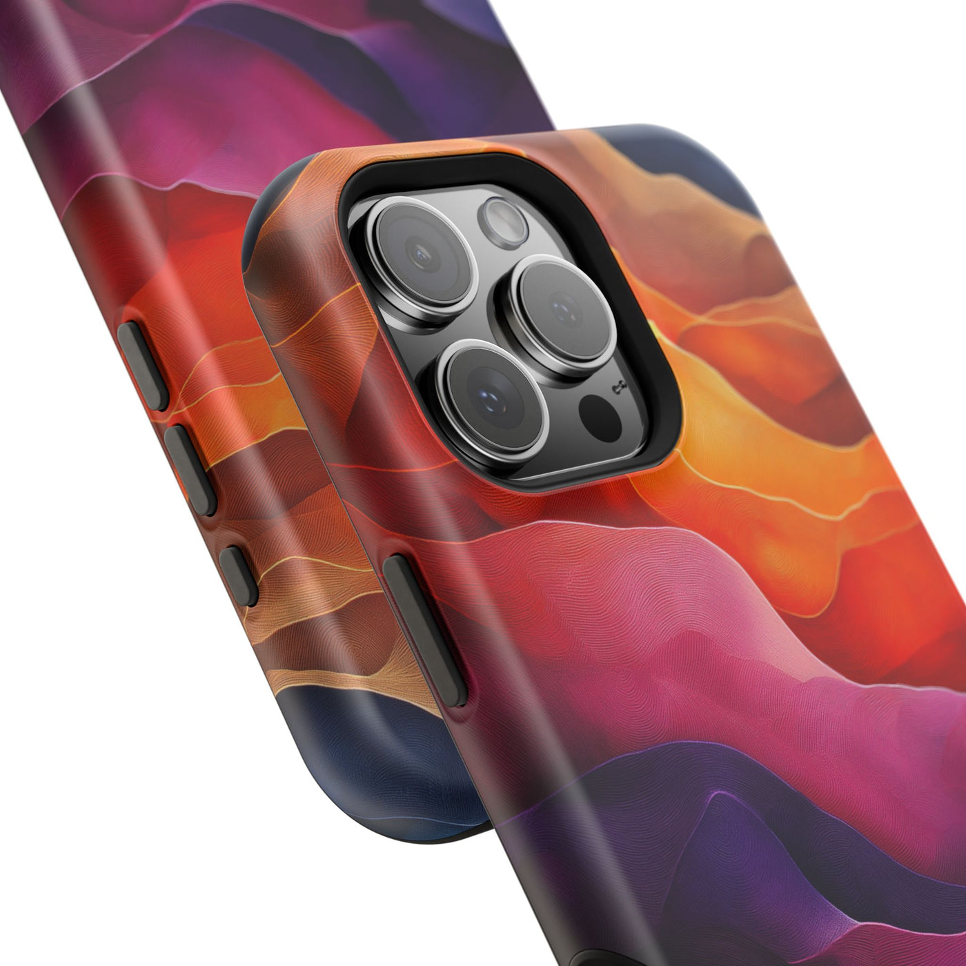 Vibrant Abstract MagSafe® Tough Case for iPhone - Colorful Mountain Wave Design