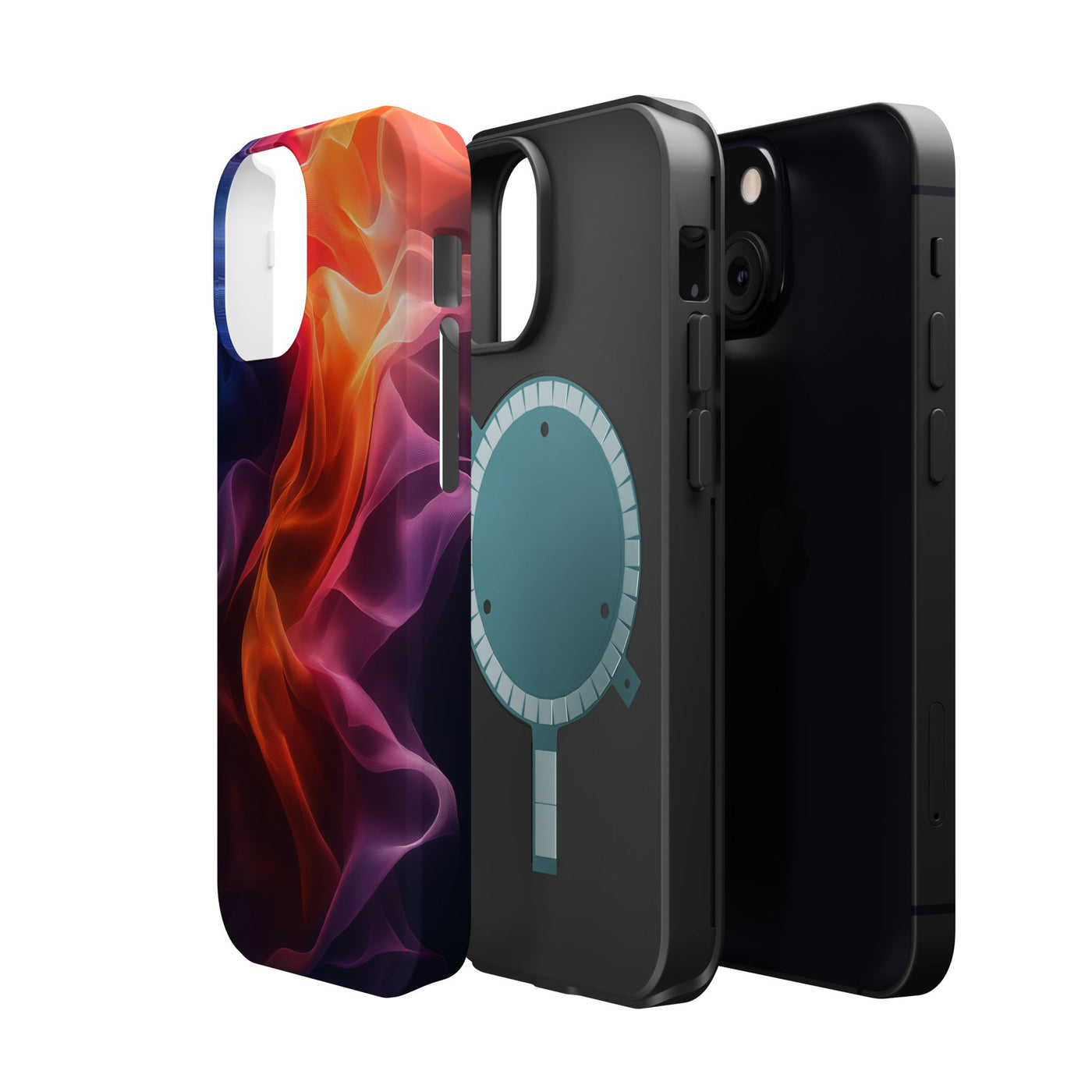 Vibrant MagSafe® Tough Case for iPhone - Abstract Flame Design, Durable & Stylish Protection