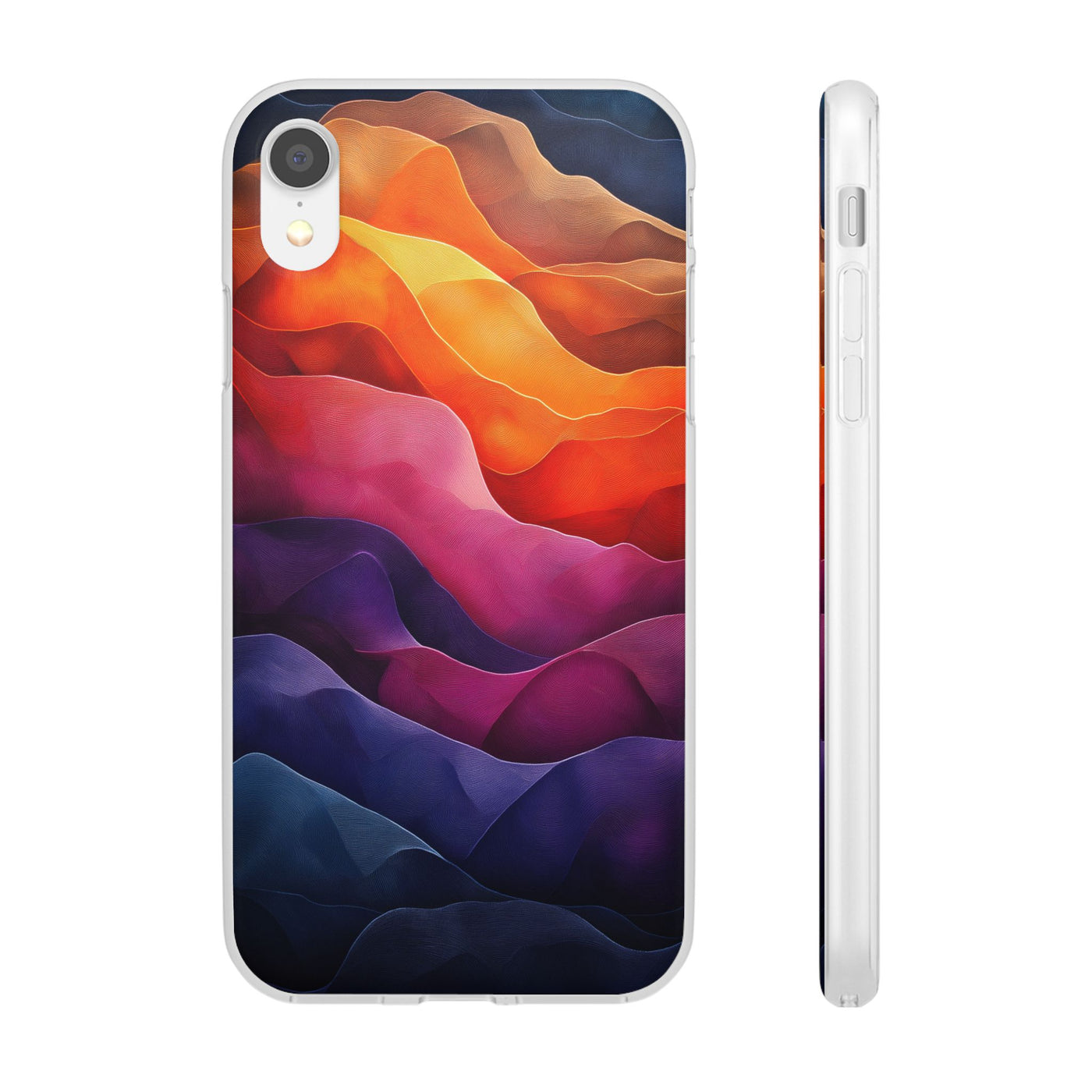 Vibrant Abstract IPhone & Samsung Flexi Case - Colorful Wave Design for Phone Protection