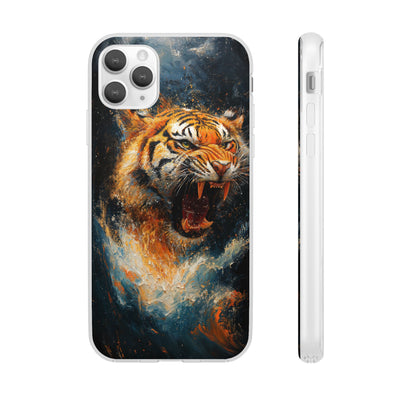 Fierce Tiger IPhone & Samsung Flexi Case - Durable Protection for Animal Lovers