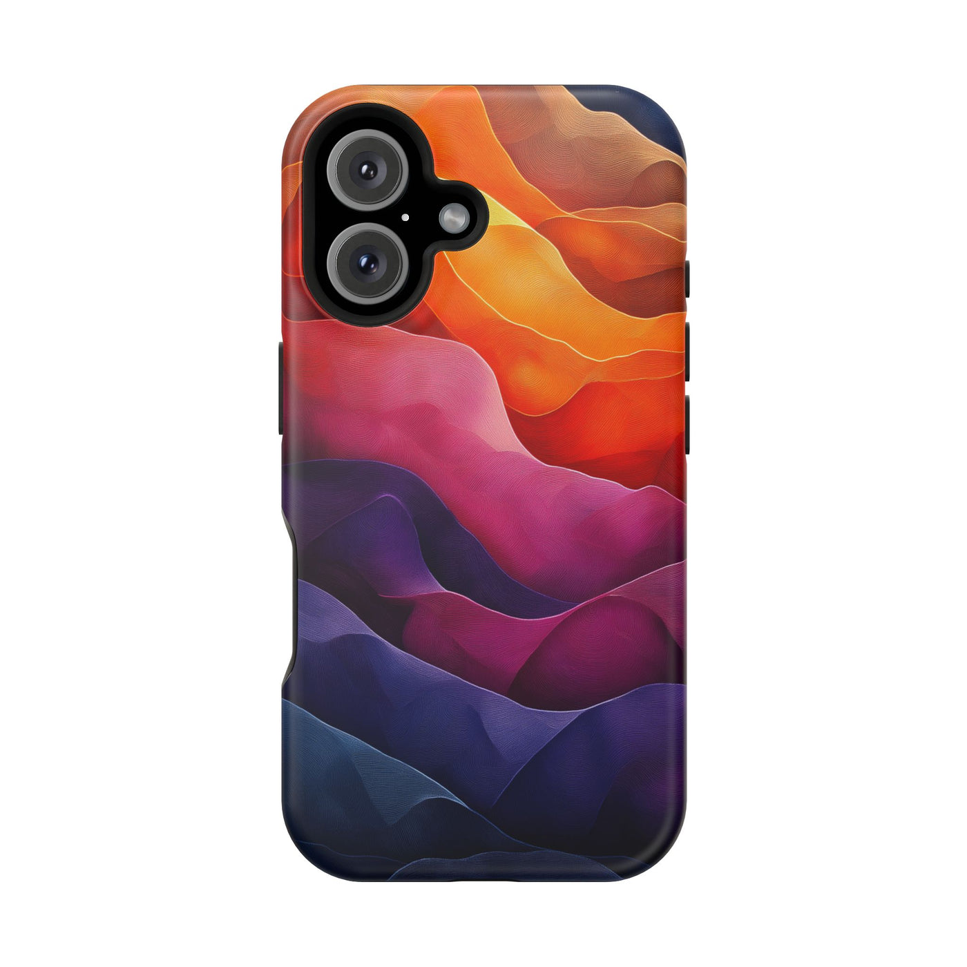 Vibrant Abstract MagSafe® Tough Case for iPhone - Colorful Mountain Wave Design