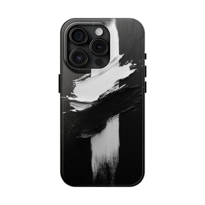 Abstract Black and White Tough IPhone & Samsung Case - Stylish Protection for Your Device