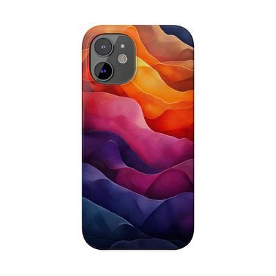 Vibrant Abstract Slim IPhone Case - Colorful Wave Design for Trendy Protection