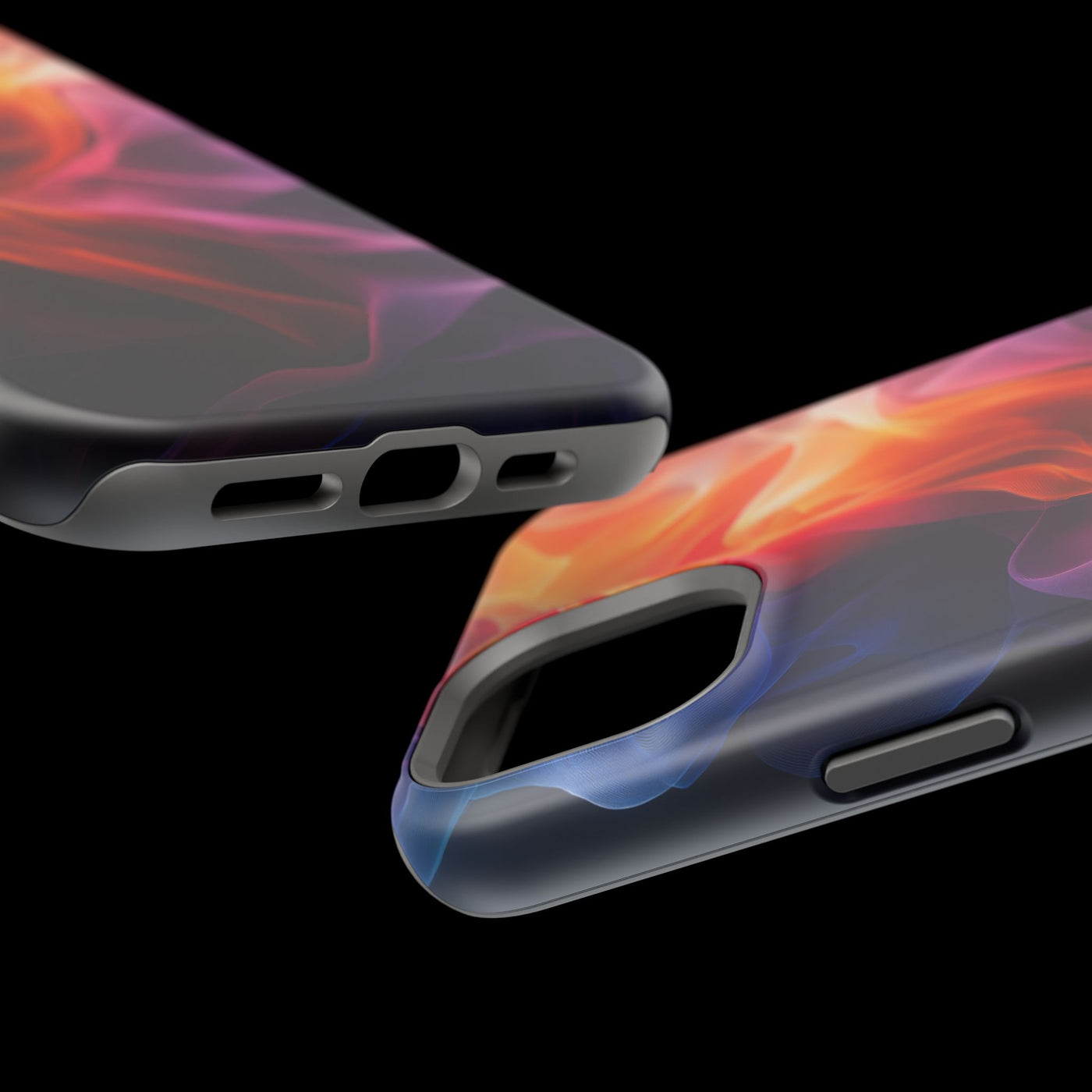 Vibrant MagSafe® Tough Case for iPhone - Abstract Flame Design, Durable & Stylish Protection