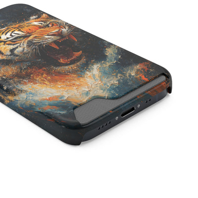 Fierce Tiger IPhone & Samsung Magsafe® Case with Credit Card Holder | Durable, Stylish Design for Animal Lovers