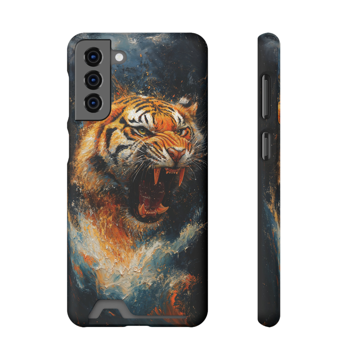 Fierce Tiger IPhone & Samsung Magsafe® Case with Credit Card Holder | Durable, Stylish Design for Animal Lovers