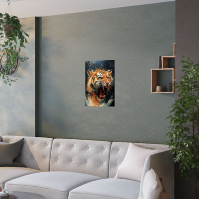 Fierce Tiger Satin Poster - 210gsm Wall Art for Animal Lovers