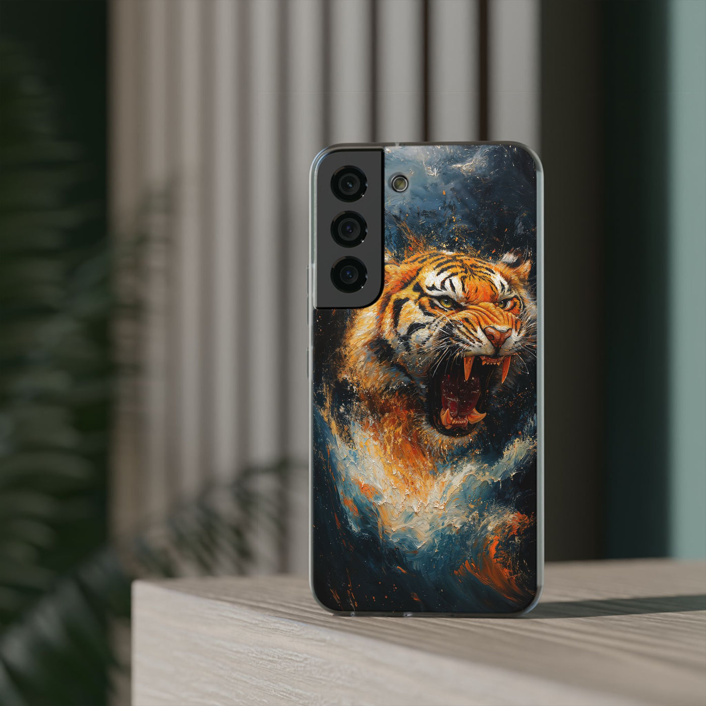 Fierce Tiger IPhone & Samsung Flexi Case - Durable Protection for Animal Lovers