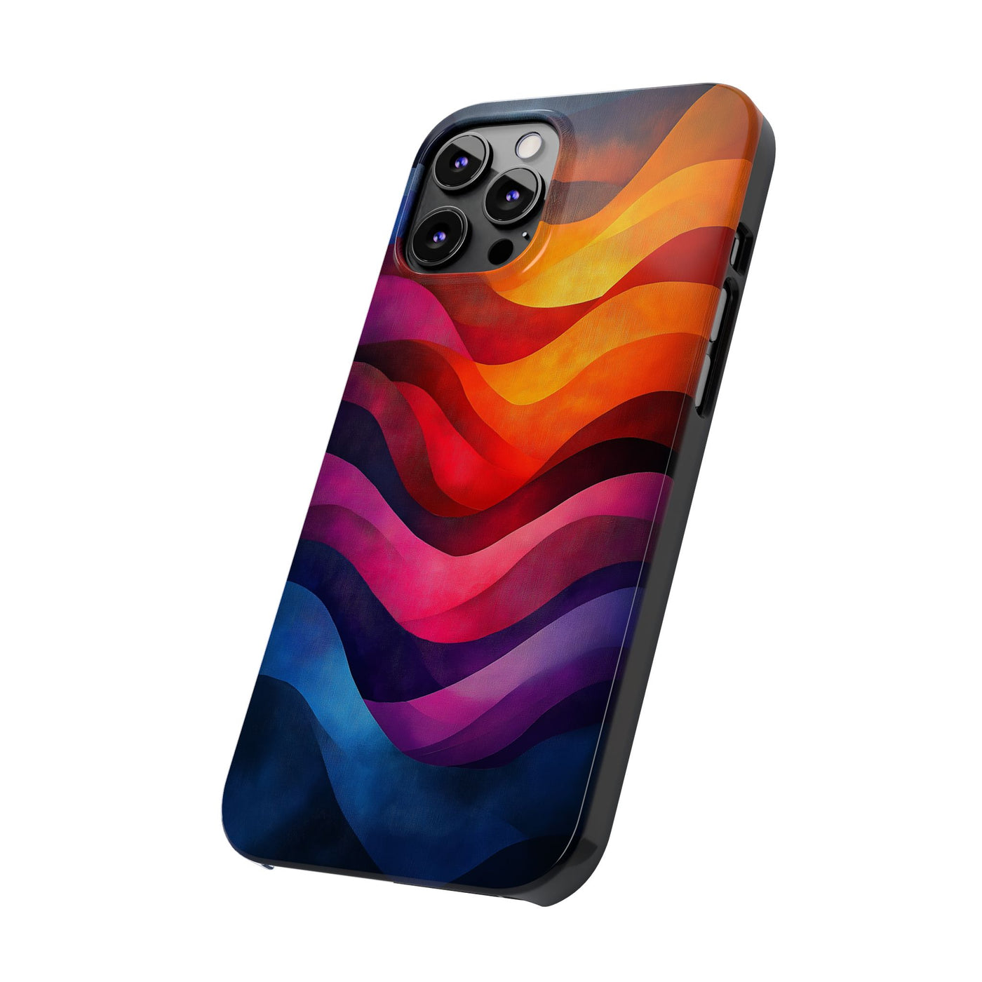 Vibrant Waves Slim IPhone Case - Colorful Abstract Design for Trendy Style