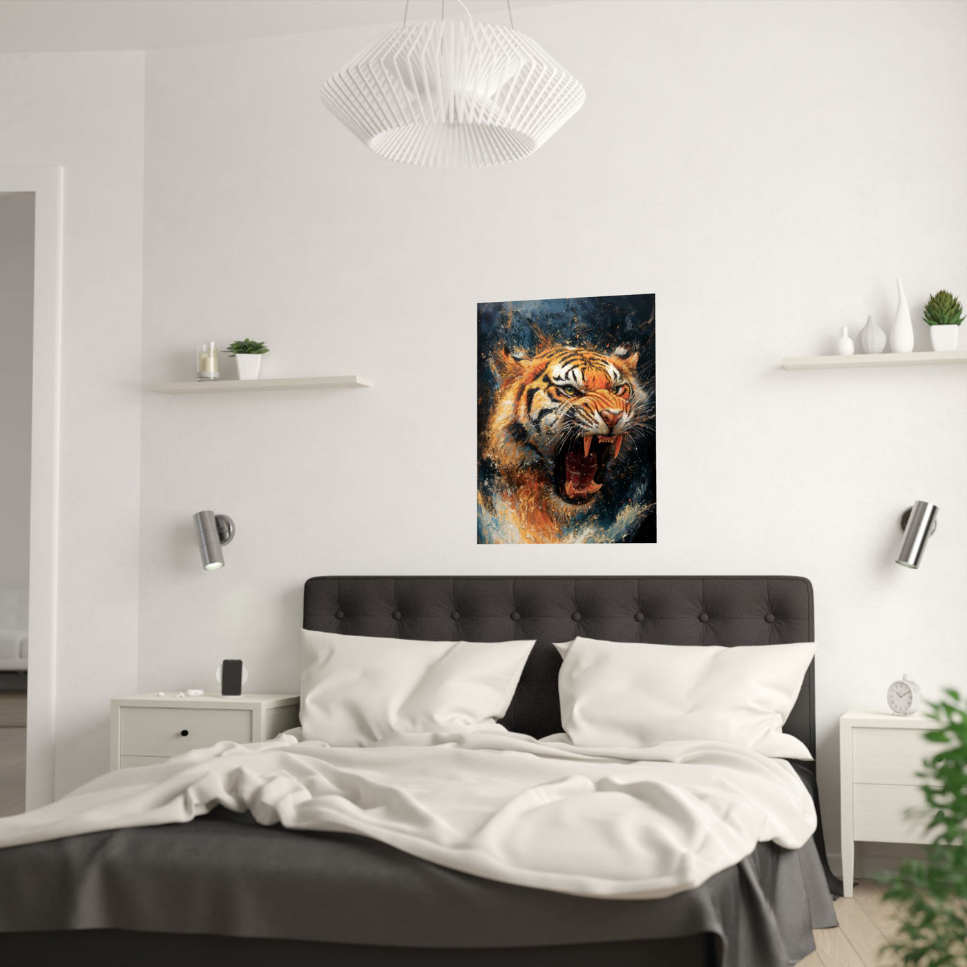 Fierce Tiger Satin Poster - 210gsm Wall Art for Animal Lovers