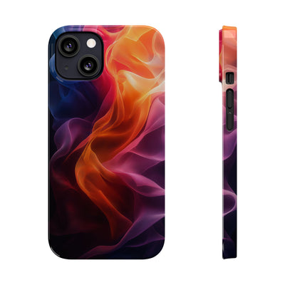 Abstract Wave Slim IPhone Case - Vibrant Fluid Art Design