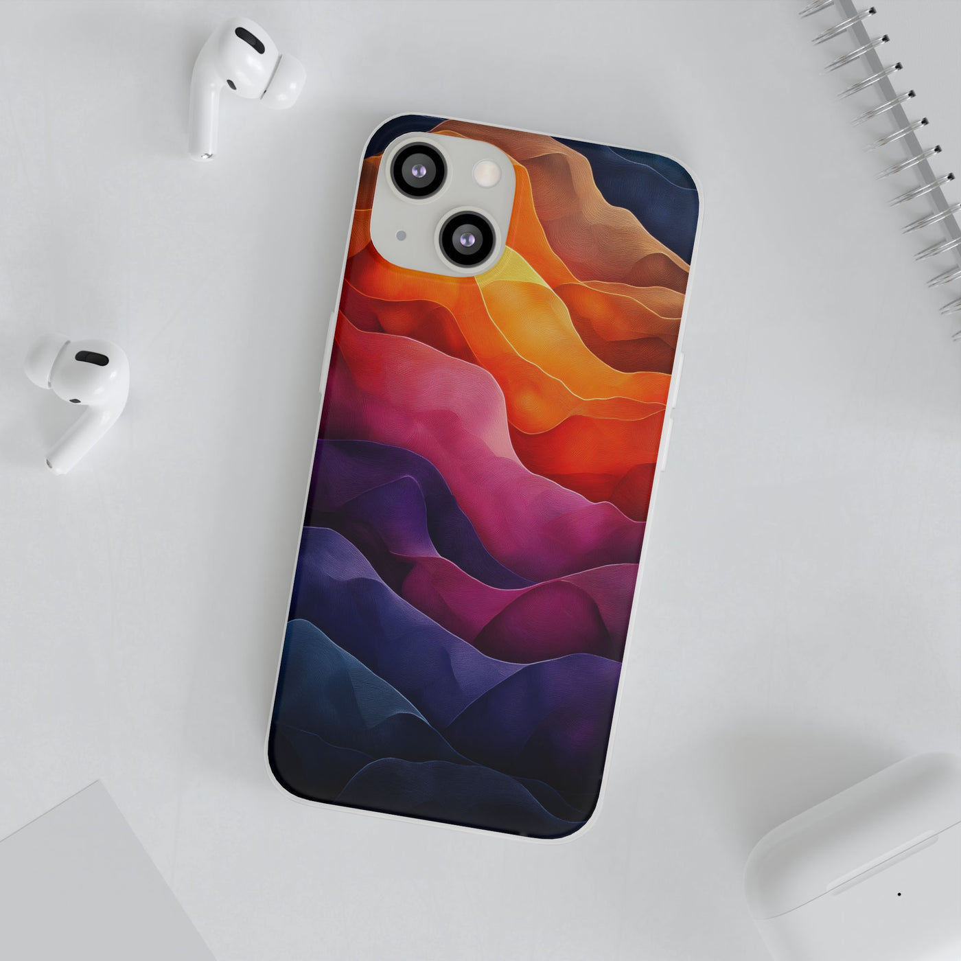 Vibrant Abstract IPhone & Samsung Flexi Case - Colorful Wave Design for Phone Protection