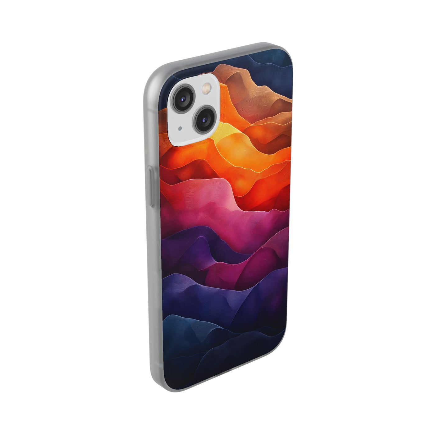 Vibrant Abstract IPhone & Samsung Flexi Case - Colorful Wave Design for Phone Protection