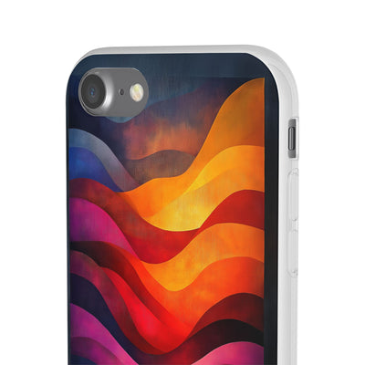 Abstract Waves IPhone & Samsung Flexi Case - Colorful Protective Phone Cover for Art Lovers