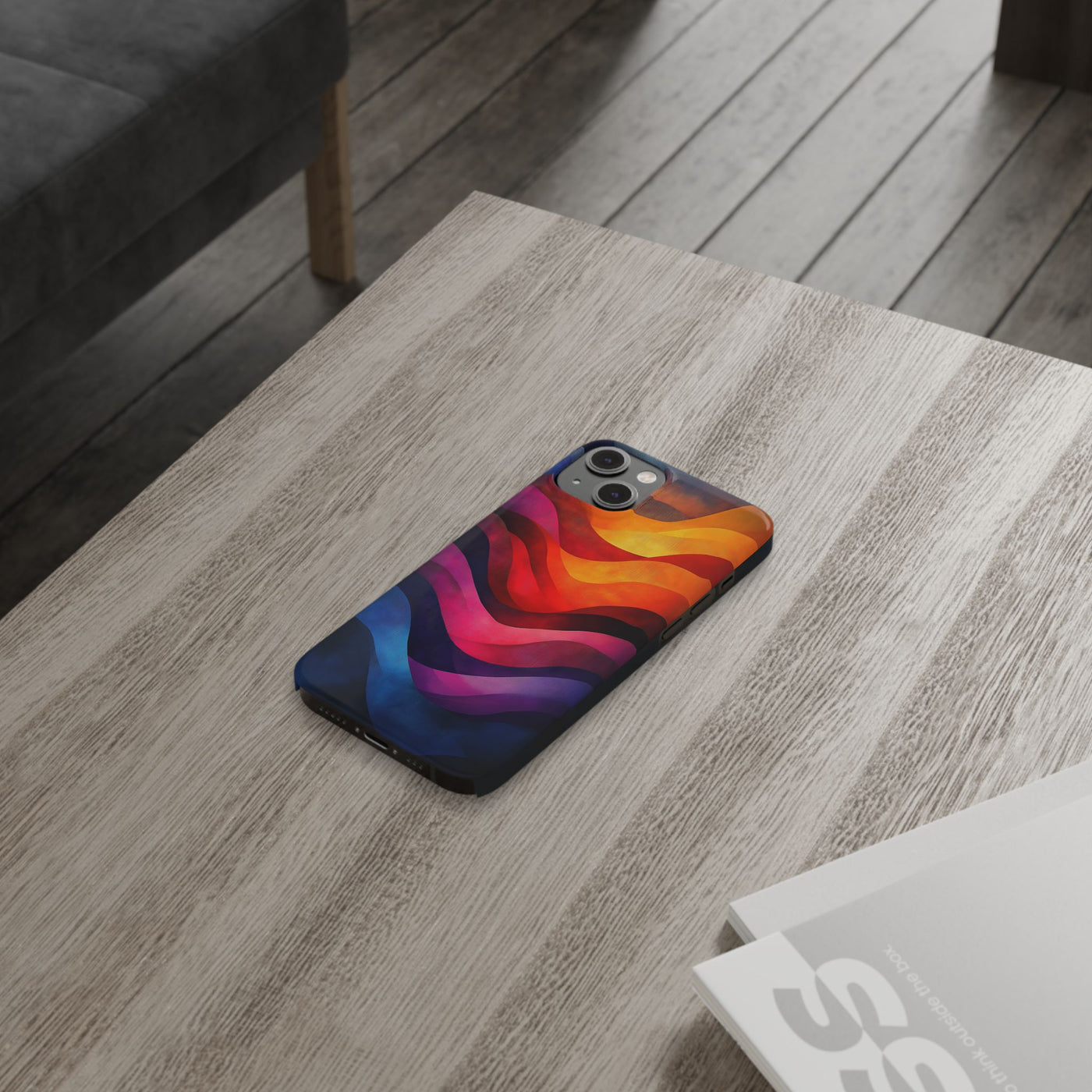 Vibrant Waves Slim IPhone Case - Colorful Abstract Design for Trendy Style