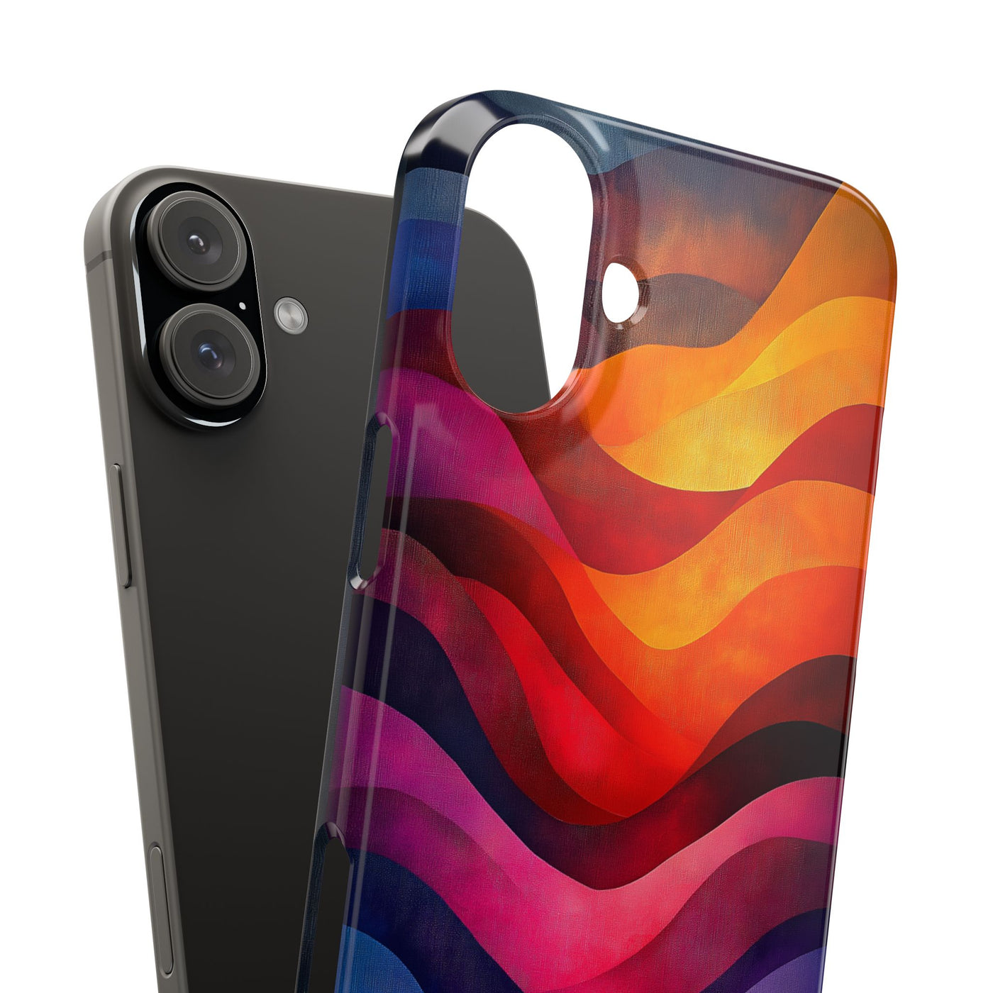 Vibrant Waves Slim IPhone Case - Colorful Abstract Design for Trendy Style