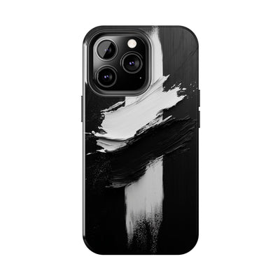 Abstract Black and White Tough IPhone & Samsung Case - Stylish Protection for Your Device