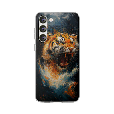 Fierce Tiger IPhone & Samsung Flexi Case - Durable Protection for Animal Lovers