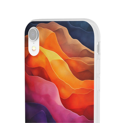 Vibrant Abstract IPhone & Samsung Flexi Case - Colorful Wave Design for Phone Protection