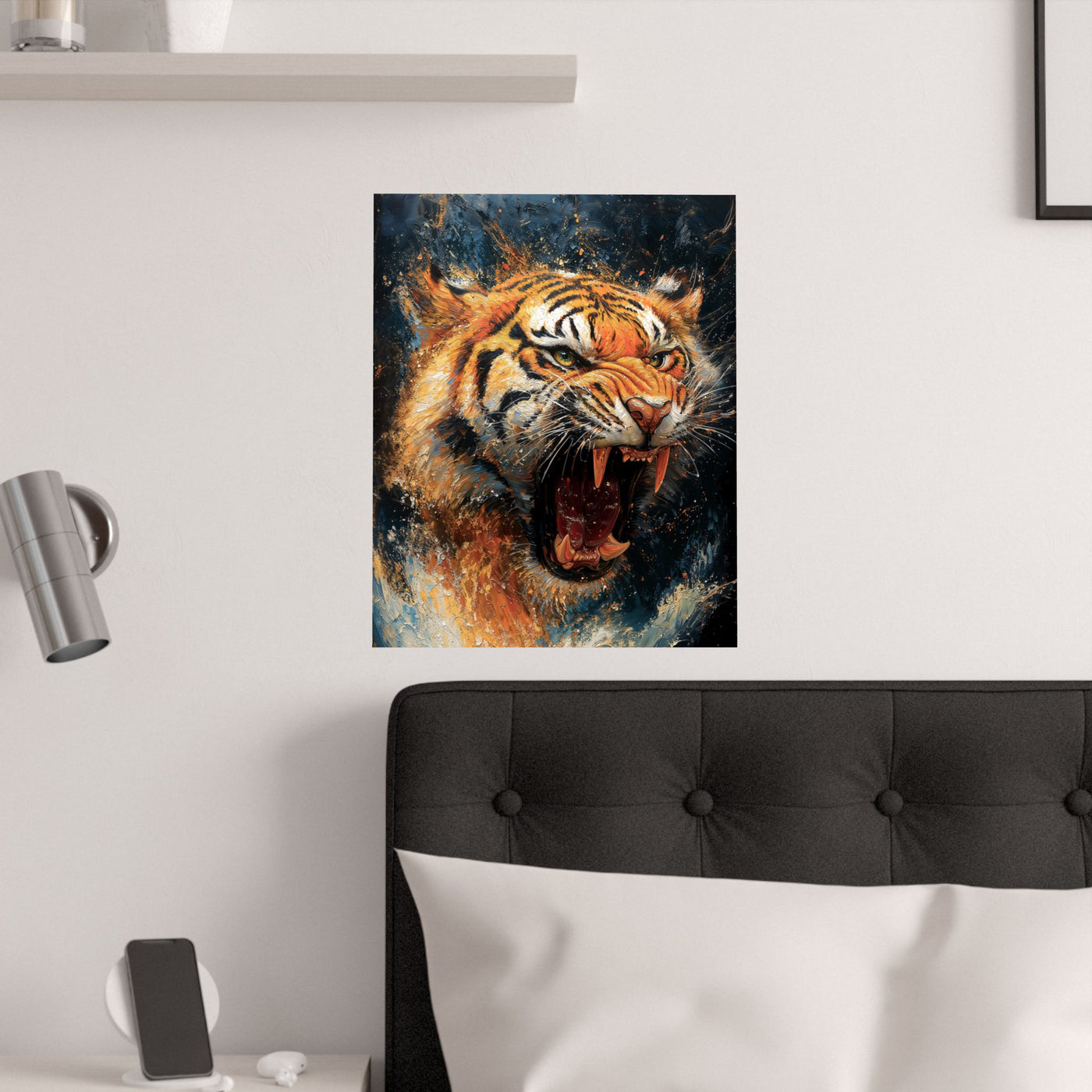 Fierce Tiger Satin Poster - 210gsm Wall Art for Animal Lovers