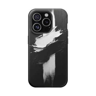 Artistic MagSafe® Tough Case for iPhone - Modern Black and White Design