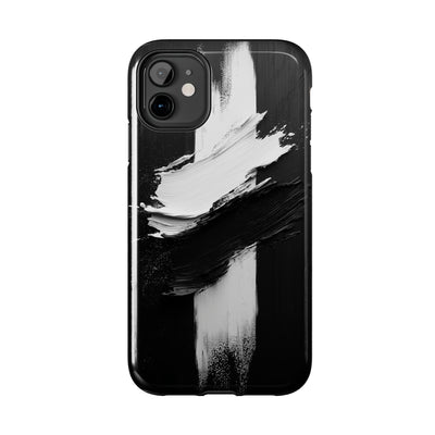 Abstract Black and White Tough IPhone & Samsung Case - Stylish Protection for Your Device