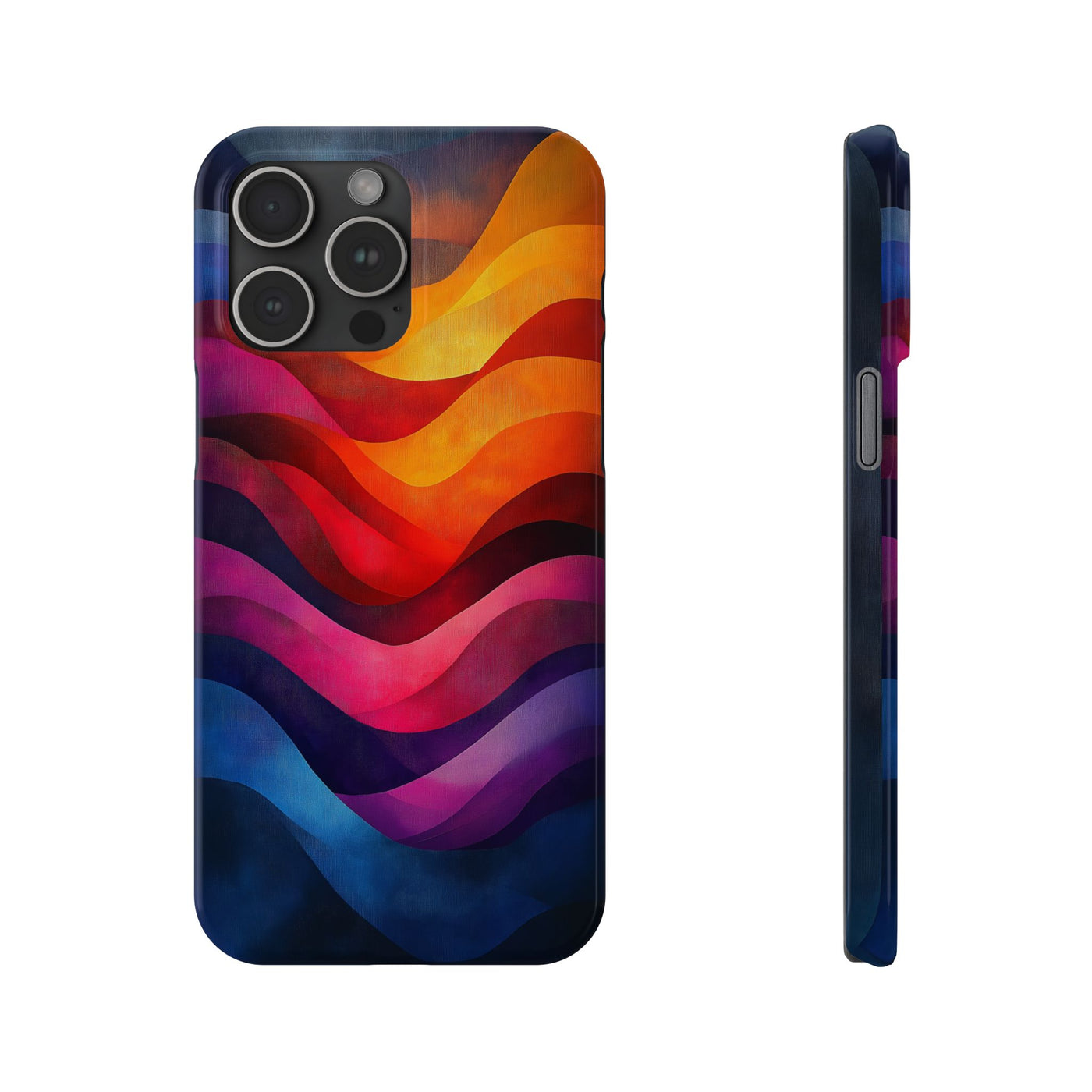 Vibrant Waves Slim IPhone Case - Colorful Abstract Design for Trendy Style