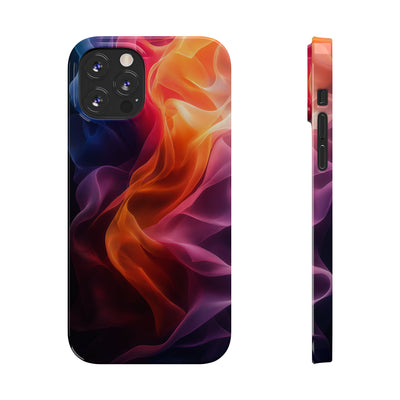 Abstract Wave Slim IPhone Case - Vibrant Fluid Art Design